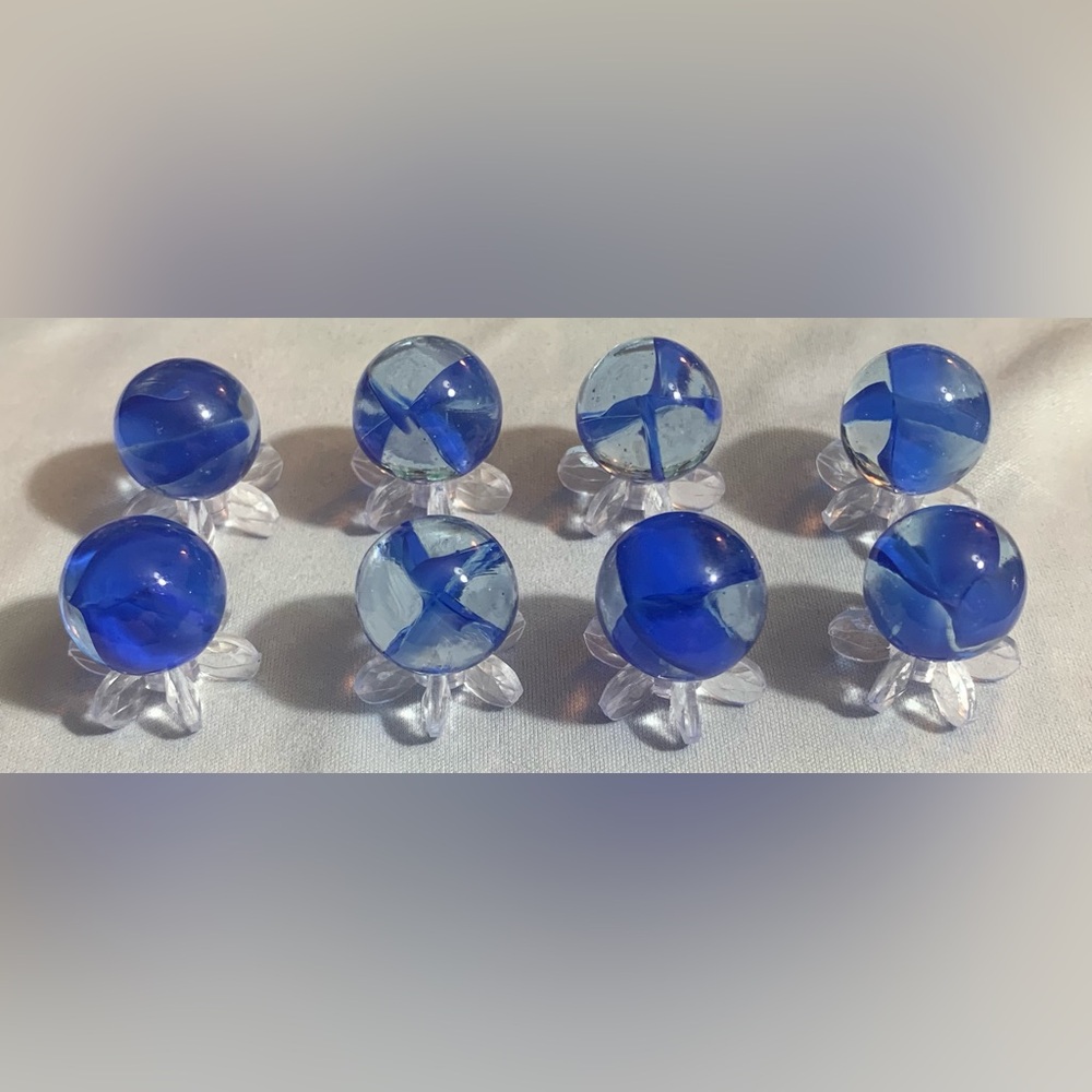 Vintage Cat's Eye Blue 4-Ribbon/Vane w/ Uranium SWEET Lot!! Don't Miss!